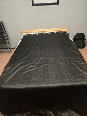 Black Satin Curtain Panel - Sleek Drapery for Modern Rooms